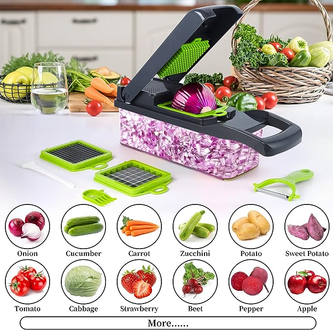 10 In 1 - Multi-Functional Vegetable - Fruit & Salad Cutter, Chopper & Slicer